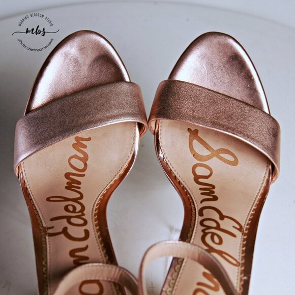 Sam Edelman Yaro Ankle Strap Block Heel Sandals Rose Gold Women 6.5 - Picture 14 of 14